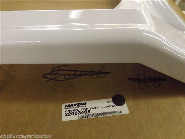 Maytag Washer 22003468 Cover, Top (wht-aspkd) NEW IN BOX Maytag Washer 22003468 Cover, Top (wht-aspkd) NEW IN BOX